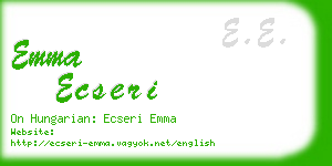 emma ecseri business card